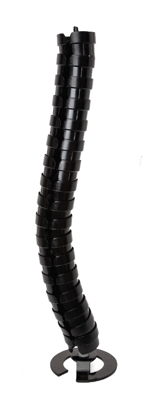 OE Elsafe Umbilical Cable Management Pathfinder Floor to Desk 780mm in black, showcasing its sleek design and cable management features.